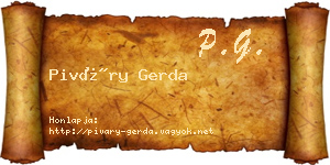 Piváry Gerda névjegykártya